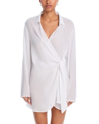 Wrap Shirt Dress Swim Cover-Up - Exclusive