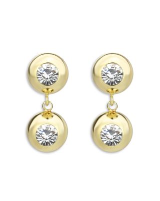 AQUA - Cubic Zirconia Bead Drop Earrings in Gold Tone - Exclusive