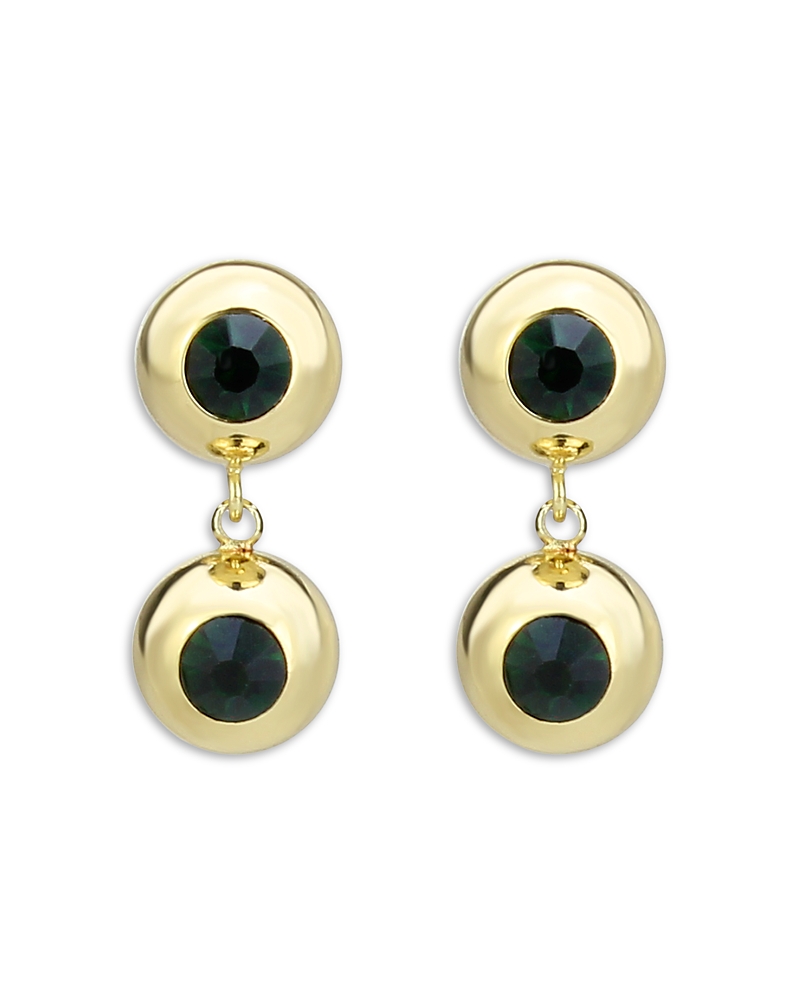 Shop Aqua Cubic Zirconia Bead Drop Earrings In Gold Tone - Exclusive In Gold/green