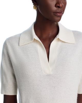 100% Cashmere Short Sleeve Polo Sweater - Exclusive