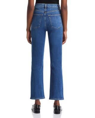 Le Sleek Straight Fit High Rise Cropped Jeans in Marsa