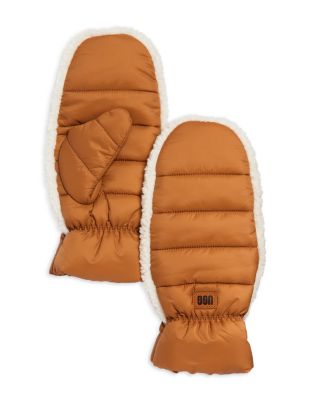 UGG® - Fluff Faux Fur Trim Mittens