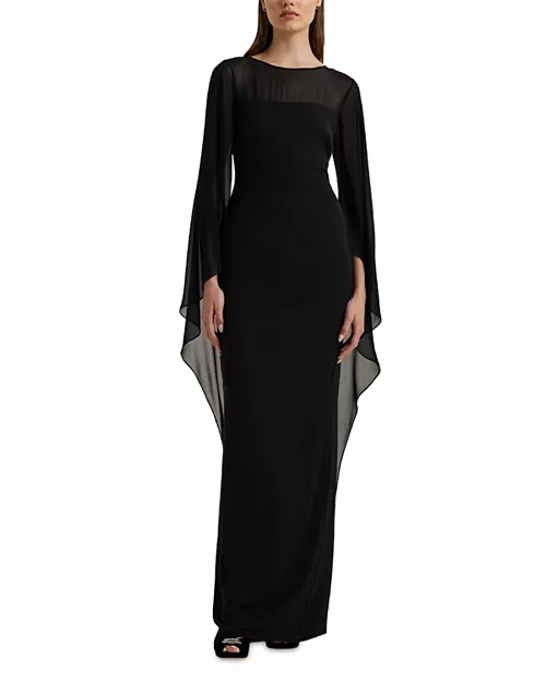 georgette cape gown