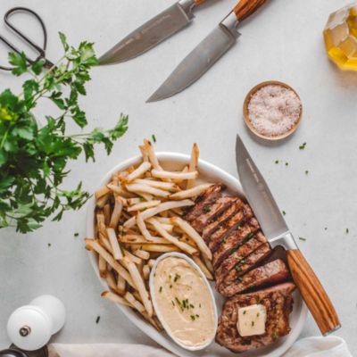 Cutlery Zebra Wood 4-Pc. Jumbo Steak Knife Set