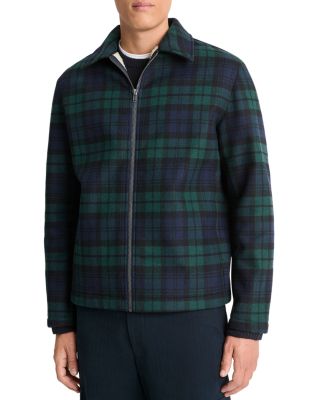 Vince Plaid Wool Blend & Faux Fur Jacket