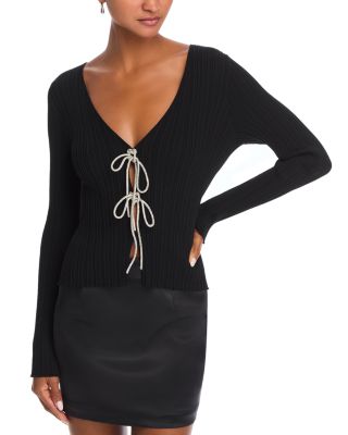 WAYF - Tie Front Ribbed Top