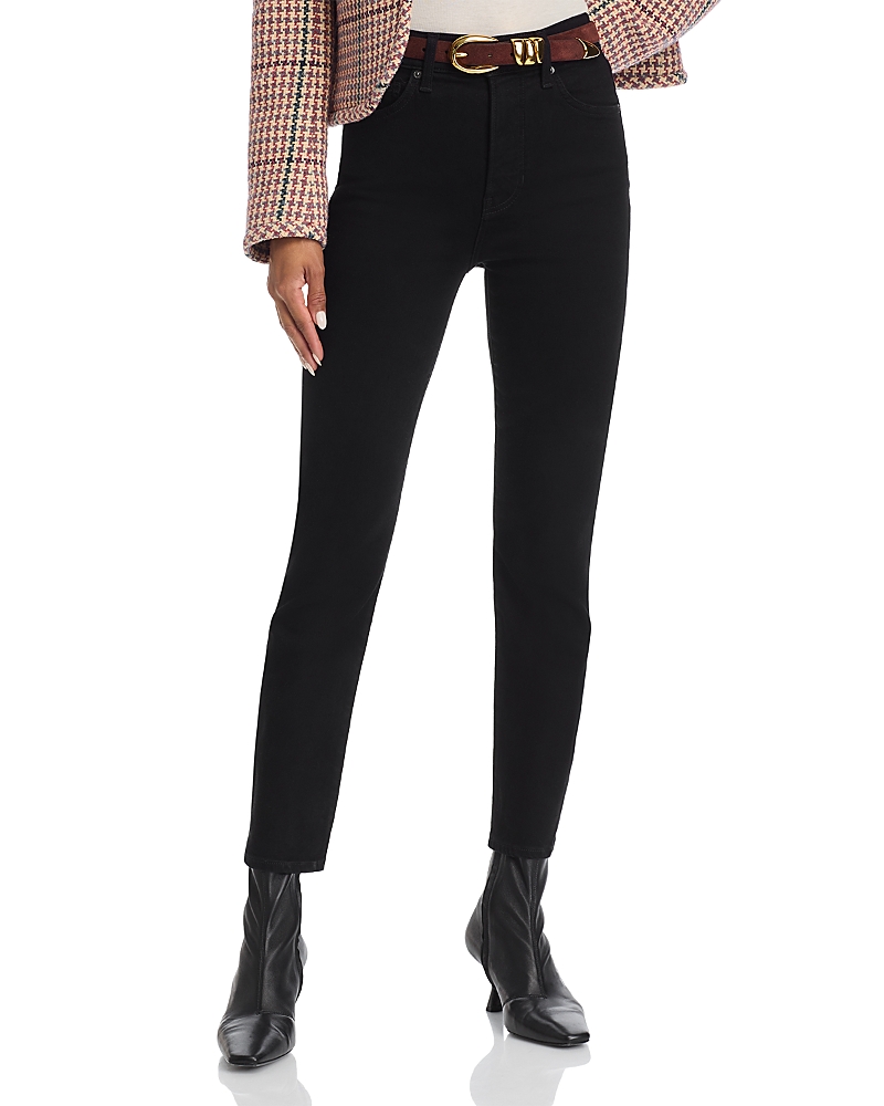 Veronica Beard Ryleigh Slimhigh Rise Straight Ankle Jeans In Onyx In Onyx