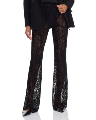 Good American - Velvet Lace Flared Leg Pants