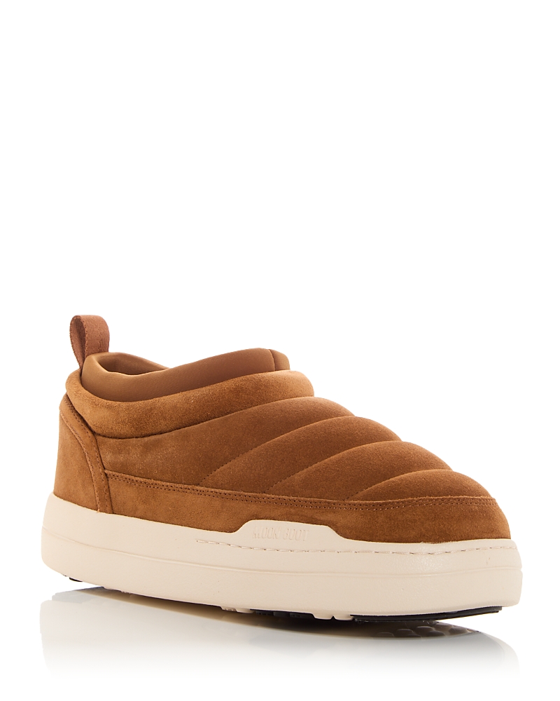 Moon Boot Tan Park Soft Suede Loafers In Orange