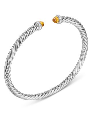 Cablespira Flex&reg; Bracelet in Sterling Silver with Diamonds, 4mm