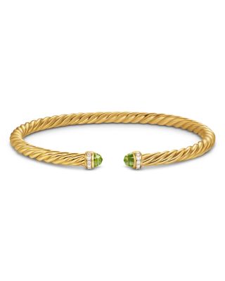Cablespira Flex&reg; Bracelet in 18K Yellow Gold with Gemstones and Diamonds, 4mm
