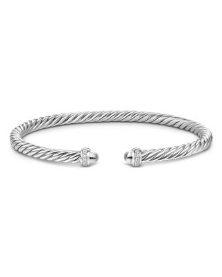 Cablespira Flex&reg; Bracelet in Sterling Silver with Diamonds, 4mm