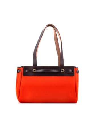 Pre-Owned Hermes Pm Herbag Cabas Toile and Leather