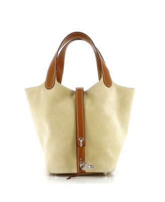 Pre-Owned HERMÈS - PM Picotin Lock Bag Doblis Suede and Swift