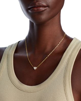Diamond Heart Pendant Necklace in 14K Yellow Gold, 0.25 tcw