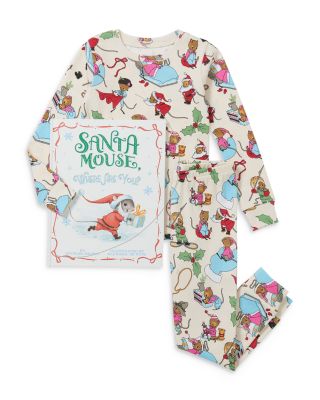 Hatley - Unisex Santa Mouse Pajama Set With Book - Little Kid, Big Kid