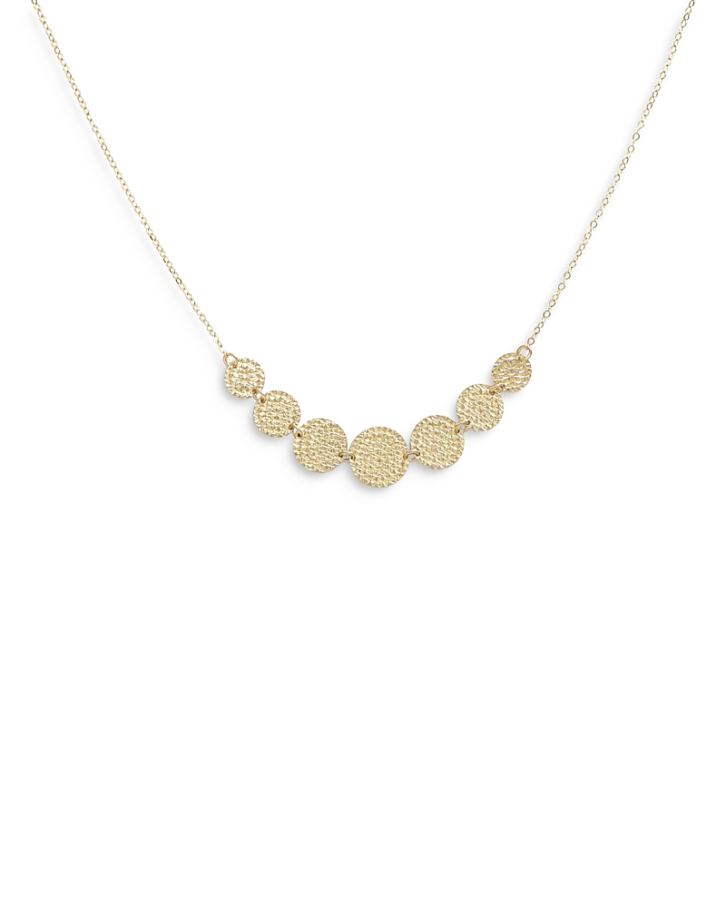 Bloomingdale's Fine Collection Textured Graduated Disc Collar Necklace In 14k Yellow Gold, 18 In Gold