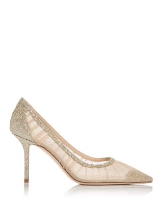 【送料&関税込】Jimmy Choo Silver Love 85 Pumps Love 85 glitter-tulle pumps in silver - Jimmy Choo | Mytheresa