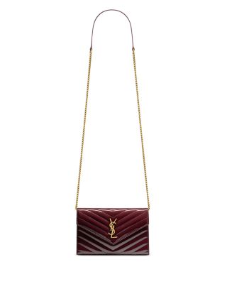 SAINT LAURENT - Cassandre Envelope Chain Wallet in Grain Leather