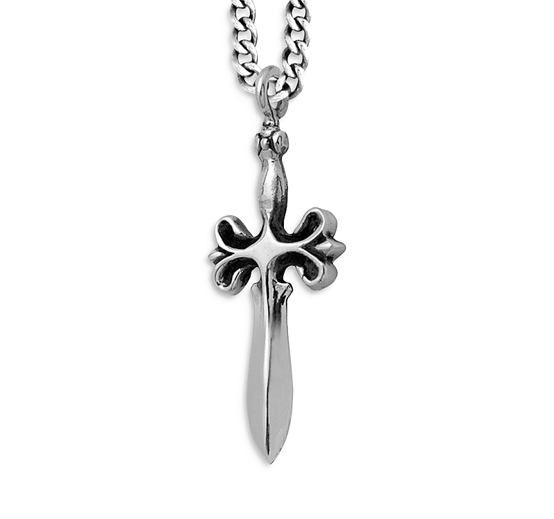 King Baby Studio Dagger Pendant Necklace, 24 In Silver