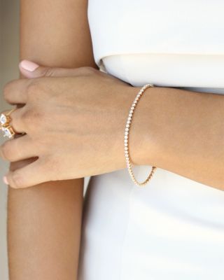 Minimalist Crystal Tennis Bracelet in 18K Gold Plated  