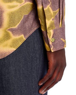 Long Sleeve Button Front Printed Shirt