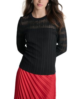 DKNY - Sheer Plaid Sweater