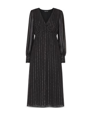 Metallic Stripe Midi Dress