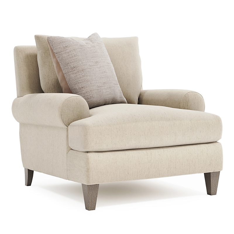 Bernhardt Isabella Cream Fabric Chair In Portobello