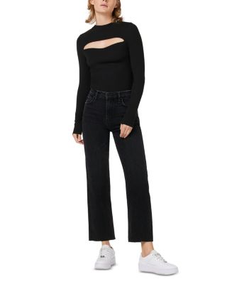 Remi Mid Rise Ankle Straight Jeans in Fade to Black