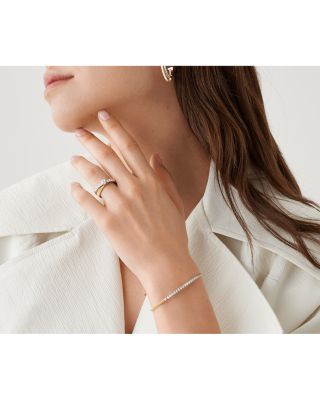 18K Yellow Gold Masai Diamond Bar Small Stackable Bracelet