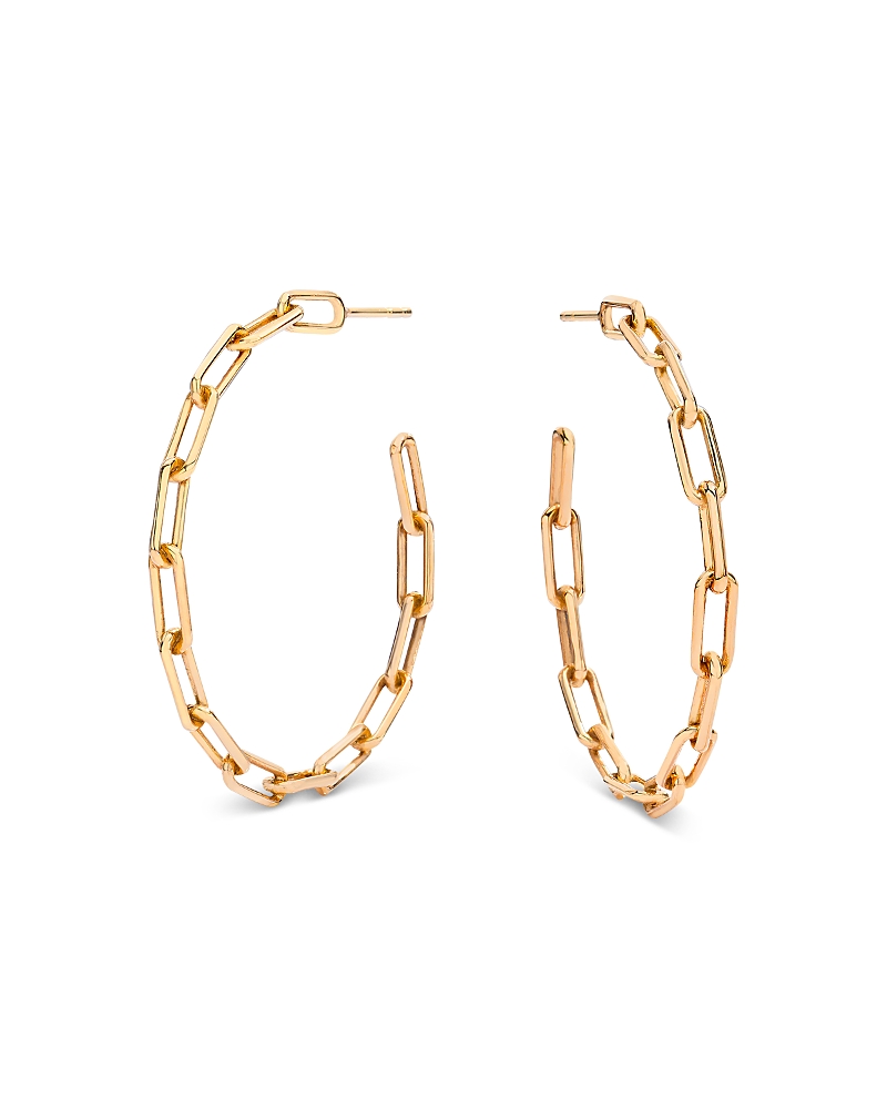 Walters Faith 18k Rose Gold Saxon Chain Link Hoop Earrings In Pink