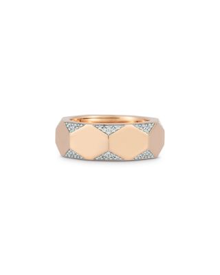 18K Rose Gold Diamond Quentin Hexagon Band