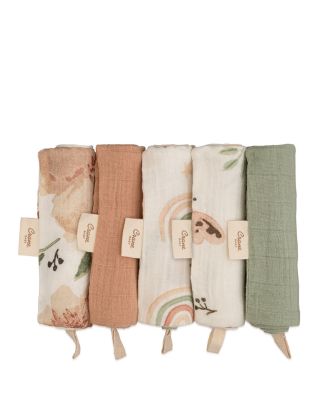 Crane Baby - Parker Floral Baby Washcloths, 5 Pack