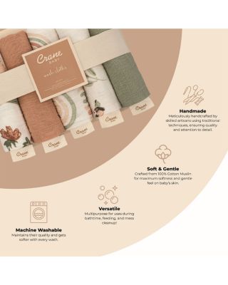 Parker Floral Baby Washcloths, 5 Pack