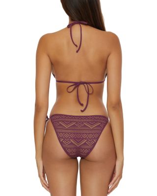 Color Play Crochet Triangle Top &amp; Color Play Crochet Tie Side Bottom