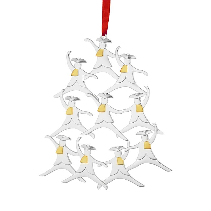 Nambe Twelve Days Of Christmas: 10 Lords A Leaping Ornament In Silver