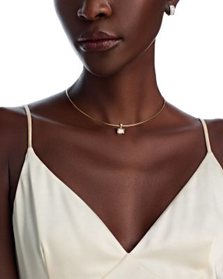 Certified Lab Grown Diamond Emerald Cut Omega Chain Pendant Necklace in 18K Yellow Gold, 2.0 tcw