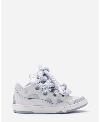  Women's Curb Sneakers in Leather with Snake Laces