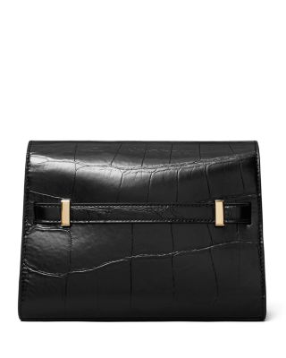 Lee Radziwill Croc Embossed Shoulder Bag