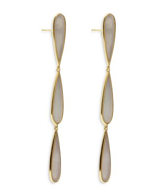 Argento Vivo Mother Of Pearl Triple Drop Earrings in 18K Gold Plated Sterling Silver