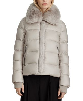 Vera Shearling Trim Down Coat 