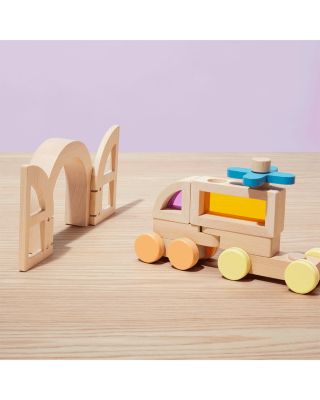 Rainbow Blocks and Cars Building Set - Ages 18 months+
