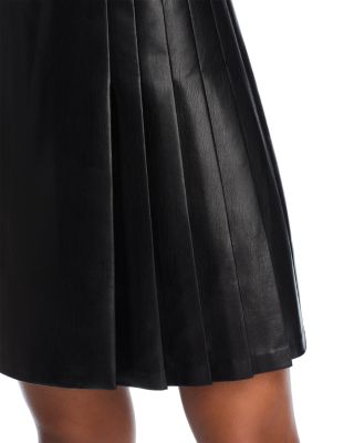 Chara Long Sleeve Mesh &amp; Faux Leather Mini Dress