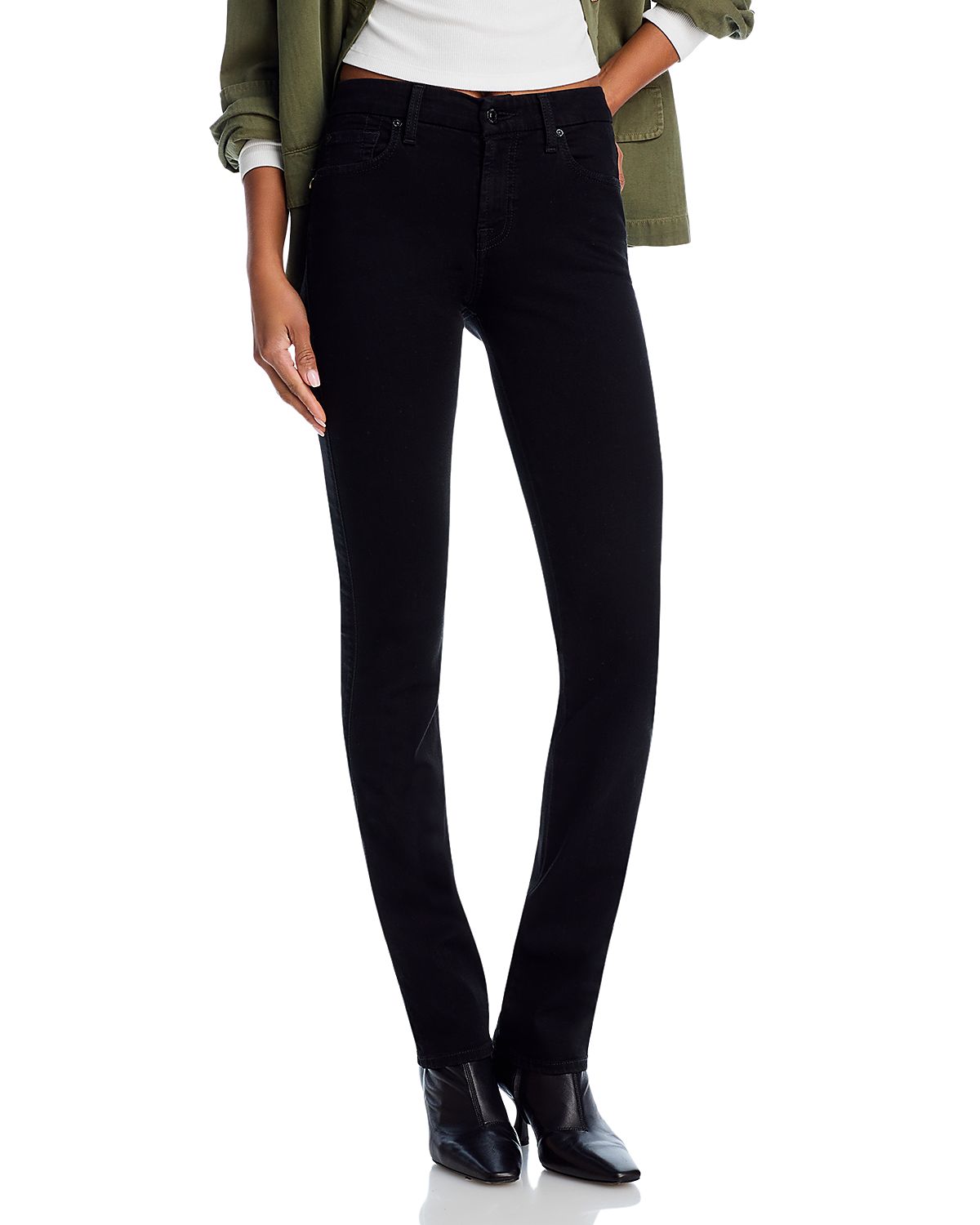 7 For All Mankind Kimmie Mid Rise Straight Jeans