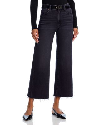 Anessa High Rise Wide Leg Ankle Jeans in Black Lotus