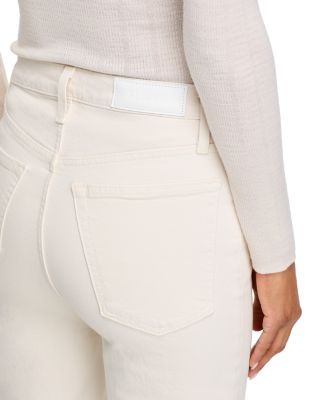 70s Stove Pipe High Rise Straight Ankle Jeans in Vintage White