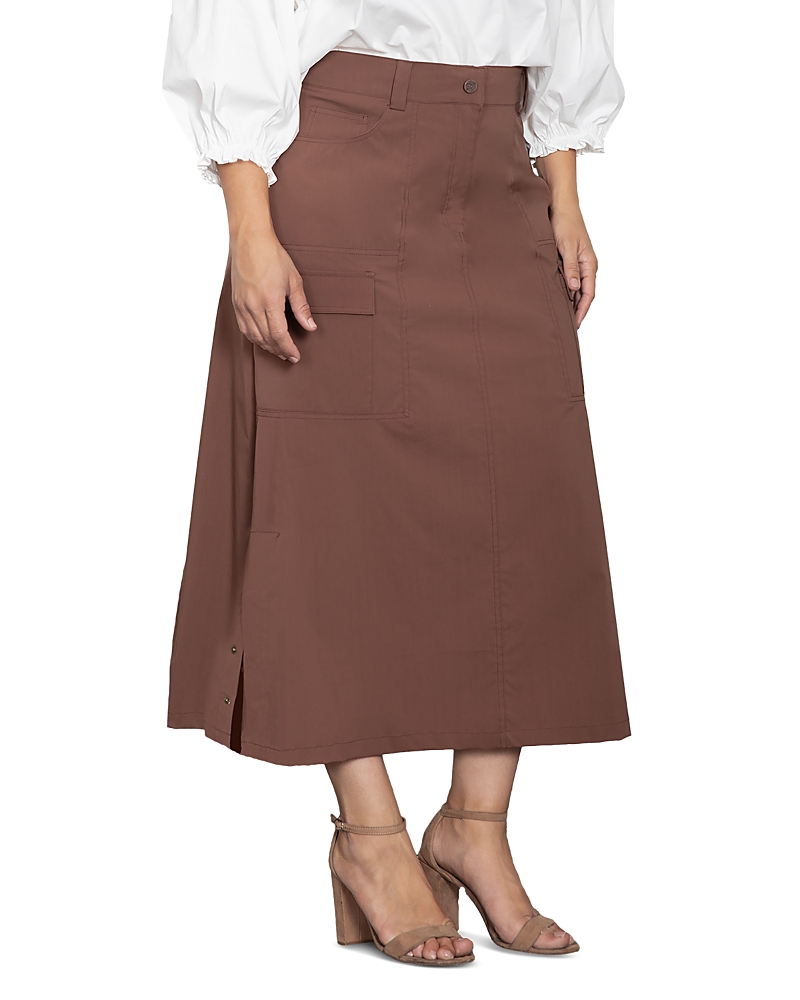 Standards & Practices Snap Detail Cargo Skirt In Coffee