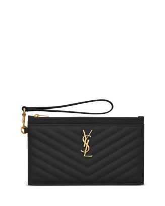 Saint Laurent Monogram Quilted Leather Wallet Clutch Bloomingdale s