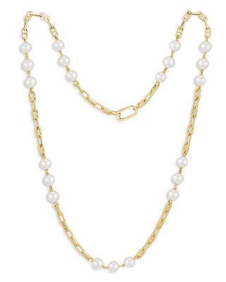 Bloomingdale's Fine Collection Cultured Freshwater Pearl Station Collar Necklace in 14K Yellow Gold, 18